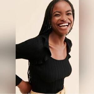 Anthropologie Black Crew Neck Sweater